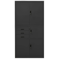 Office Cabinet Anthracite Steel 90x40x180 cm - Durable Storage Solution for Organized Workspace