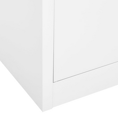 Office Cabinet White - Durable Steel & Tempered Glass (90x40x180 cm) - Ideal for Organized File Storage