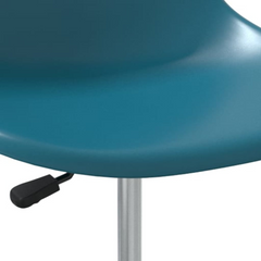 Swivel Dining Chairs Set of 4 - Adjustable, Ergonomic, Turquoise PP with Chromed Metal Base