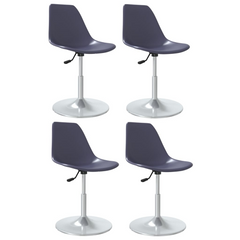 Swivel Dining Chairs Set of 4, Lila PP, Adjustable Height, Ergonomic Design, Sturdy Metal Frame, 360° Swivel