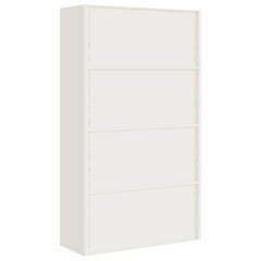 White File Cabinet – 105x40x180 cm Steel, Lockable & Adjustable Shelves