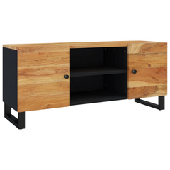 Solid Acacia Wood TV Cabinet - 105x33x46 cm, Industrial Style Media Console