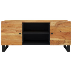 Solid Acacia Wood TV Cabinet - 105x33x46 cm, Industrial Style Media Console