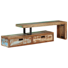 TV Stand Solid Wood Reclaimed - Antique-Styled Design for Your Living Room