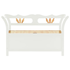 Bench White 107x45x75.5 cm Solid Wood Fir | Ample Storage, Practical Backrest, Durable Material