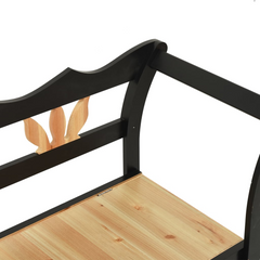 Bench Black 107x45x75.5 cm Solid Wood Fir - Ample Storage, Practical Backrest and Armrest