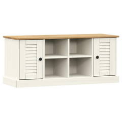 Shoe Bench VIGO White - 106x35x45 cm, Solid Pine Wood, Modern Entryway Storage Solution