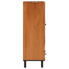 Highboard - 60x33x100 cm - Solid Acacia Wood Cabinet with Iron Legs - Elegant and Practical Storage Solution for Home or Office