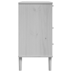 Drawer Cabinet SENJA Rattan Look White 80x40x80 cm Solid Wood Pine