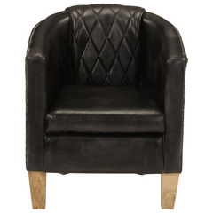 Luxurious Grey Real Leather Tub Chair - Stylish and Comfortable Seating Solution