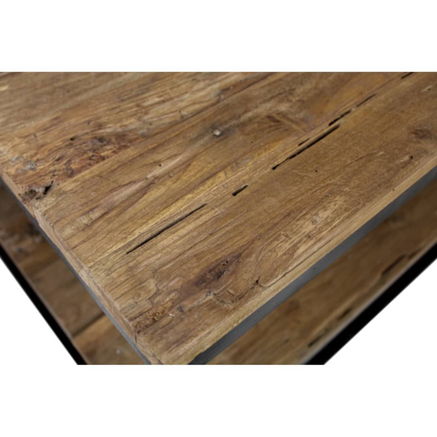 HSM Collection Coffee Table | Rustic Wood and Iron | 60x60x44 cm