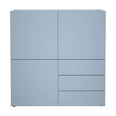 Cabinet with 3 Drawers and 3 Doors 99x31.5x101.2 cm Blue