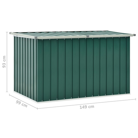 Green Garden Storage Box 149x99x93 cm – Weather-Resistant Outdoor Organizer