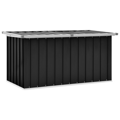 Garden Storage Box Anthracite 129x67x65 cm - Sturdy Galvanized Steel Outdoor Storage Solution