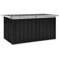 Garden Storage Box Anthracite 129x67x65 cm - Sturdy Galvanized Steel Outdoor Storage Solution