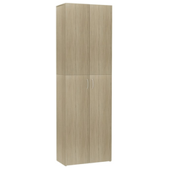 Sonoma Oak Office Cabinet with 5 Shelves & 2 Doors - 60x32x190 cm Engineered Wood Storage Solution