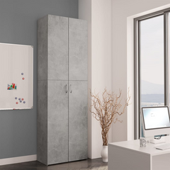 Office Cabinet Concrete Grey 60x32x190 cm Engineered Wood | Minimalist Style, Sturdy and Durable