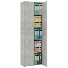 Office Cabinet Concrete Grey 60x32x190 cm Engineered Wood | Minimalist Style, Sturdy and Durable