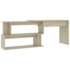 Stylish Corner Desk in Sonoma Oak - 200x50x76 cm | Space-Saving Engineered Wood