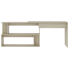 Stylish Corner Desk in Sonoma Oak - 200x50x76 cm | Space-Saving Engineered Wood