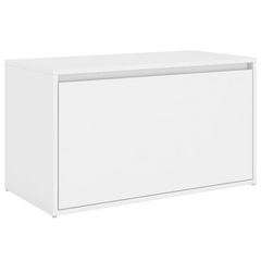 Modern Hall Bench with Storage - White, Engineered Wood, 80x40x45 cm - Stylish & Practical Addition to Your Living Space