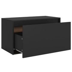 Stylish Hall Bench - Black Engineered Wood, 80x40x45 cm - Modern Storage Solution