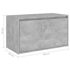 Modern Hall Bench with Storage Drawer, 80x40x45 cm, Concrete Grey Engineered Wood – Stylish & Practical Furniture