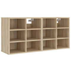 2-Piece Shoe Cabinets in Sonoma Oak Finish - Space-Saving Storage, 12 Compartment, Wall-Mountable, 52.5x30x50 cm