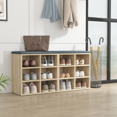 2-Piece Shoe Cabinets in Sonoma Oak Finish - Space-Saving Storage, 12 Compartment, Wall-Mountable, 52.5x30x50 cm