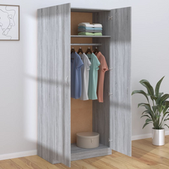 vidaXL Wardrobe Grey Sonoma 90x50x200 cm - Premium Engineered Wood