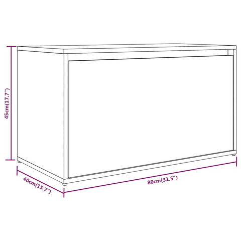 Grey Sonoma Engineered Wood Hall Bench - 80x40x45 cm - Stylish & Functional Entryway Storage Solution