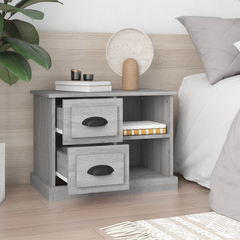 Elegant Bedside Cabinet Grey Sonoma 60x35.5x45 cm