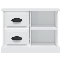 White Bedside Cabinet - Elegant 2-Drawer & 2-Compartment Nightstand for Bedroom Decor, 60x35.5x45 cm