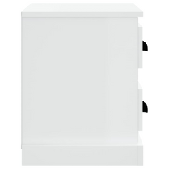 White Bedside Cabinet - Elegant 2-Drawer & 2-Compartment Nightstand for Bedroom Decor, 60x35.5x45 cm