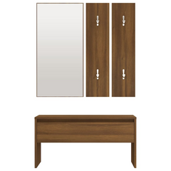 Hallway Furniture Set - Brown Oak Engineered Wood | Stylish & Functional Entryway Solution