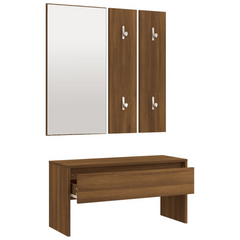 Hallway Furniture Set - Brown Oak Engineered Wood | Stylish & Functional Entryway Solution