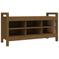 Solid Wood Pine Hall Bench - Honey Brown, 110x40x60 cm - Stylish & Functional Storage Solution