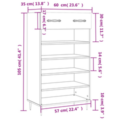 Shoe Cabinet White 60x35x105 cm Engineered Wood - Organize Your Shoes in Style