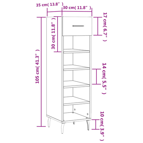 Shoe Cabinet White 30x35x105 cm - Organize Your Shoes in Style