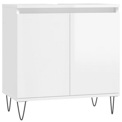 Bathroom Cabinet High Gloss White 58x33x60 cm Engineered Wood