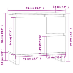 Bathroom Cabinet High Gloss White 65x33x60 cm Engineered Wood