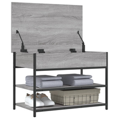 Shoe Bench Grey Sonoma 70x42.5x50 cm - Stylish and Functional Engineered Wood Storage Solution