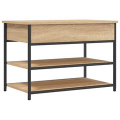 Sonoma Oak Shoe Bench with Storage - Engineered Wood, 70x42.5x50 cm