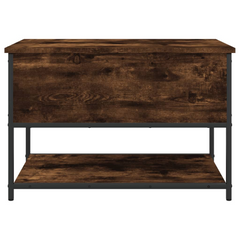 Stylish Storage Bench in Smoked Oak Finish - 70x42.5x47 cm, Engineered Wood with Metal Frame