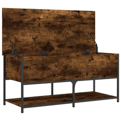 Storage Bench with Shelves in Smoked Oak - 100x42.5x47 cm