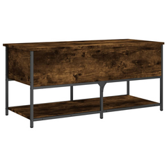 Storage Bench with Shelves in Smoked Oak - 100x42.5x47 cm