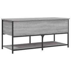 Grey Sonoma Storage Bench 100x42.5x47 cm - Engineered Wood & Metal Frame | Ample Storage & Versatile Use