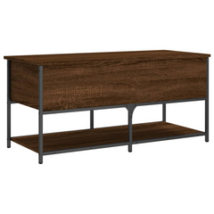 Storage Bench - Elegant Brown Oak, 100x42.5x47 cm, Engineered Wood - Perfect for Hallway, Living Room