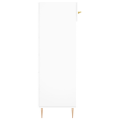 White Shoe Cabinet 60x35x105 cm - Engineered Wood with Iron Feet