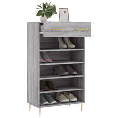 Shoe Cabinet Grey Sonoma 60x35x105 cm - Engineered Wood